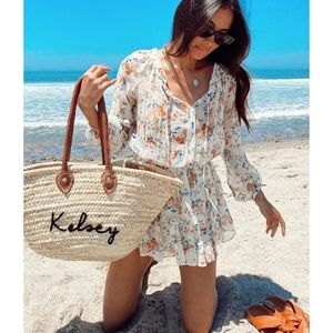 LoveShackFancy Silk Floral Popover Dress